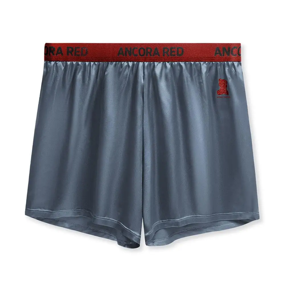 1pc Men Solid Color Ice Silk Boxer Shorts  Breathable U Shape Pouch Underwear L-3XL Large Size Underpant Sexy Trunks