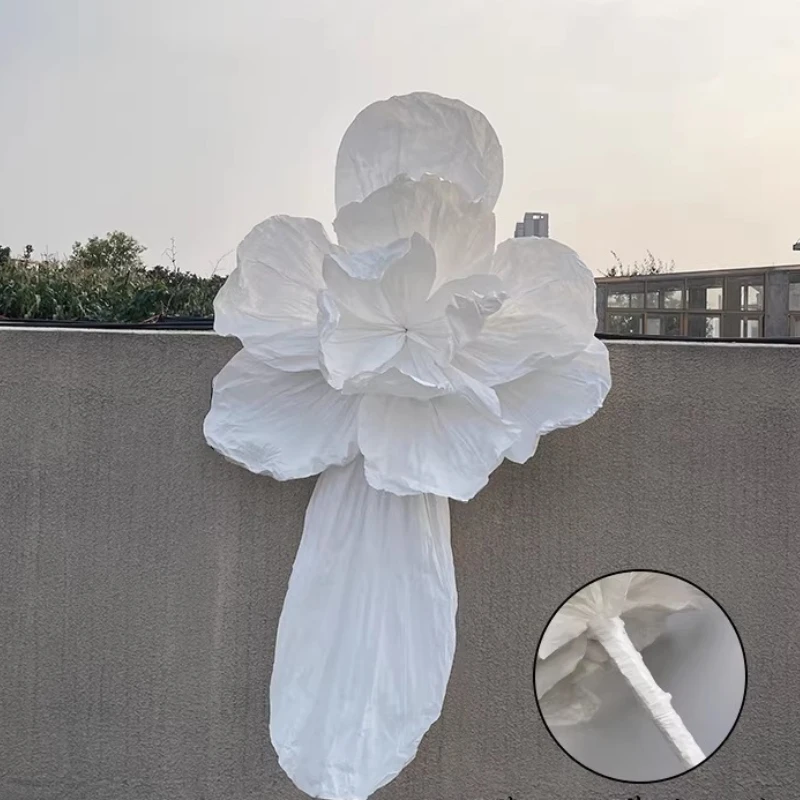 Giant Paper Iris Flowers Artificial White Wedding Decor Background Big Paper Flower Birthday Party Backdrop Decor Window Layout