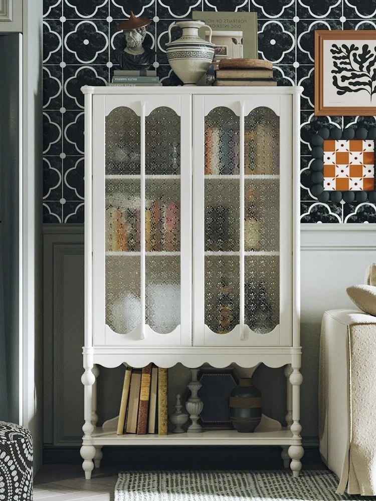 

American solid wood retro wine cabinet designer furniture antique storage cabinet