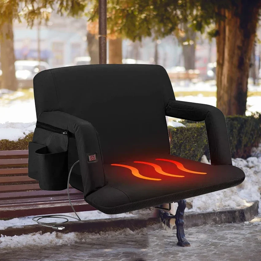 Outdoor Seat Cushion Heated Chair Camping Bleacher Stadium Seats Recliner Chair With Heating And Massage