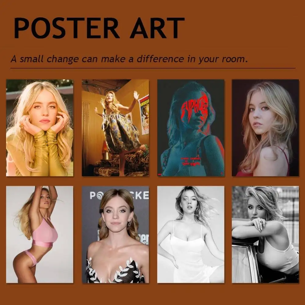 سيدني سويني ملصق HD يطبع جدار الفن اللوحة غرفة نوم عنبر ملصقات جدار ديكور المنزل #1