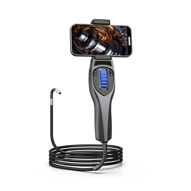 Two-Way Articulating Borescope Industrial Endoscope with 6.2mm Articulating Camera Head for Automotive Support IOS Android