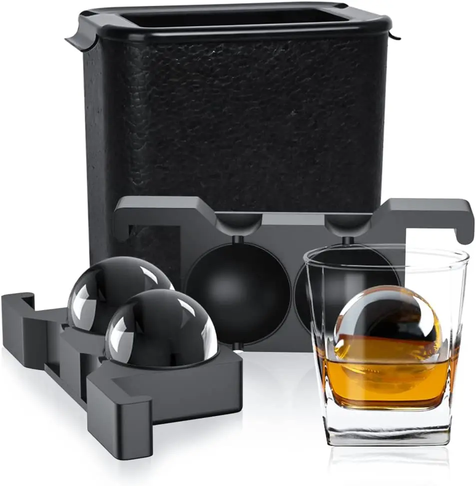 

2.5' Crystal Clear Ice Ball Maker for Whiskey, Cocktails, and Bourbon – Portable Sphere Ice Tray