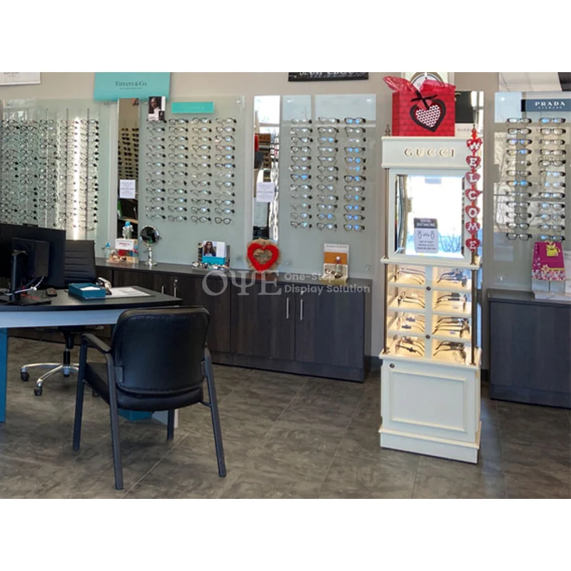 

Custom. Optical frames display cabinet optical eyewear display shelf for optician shop interior decoration design