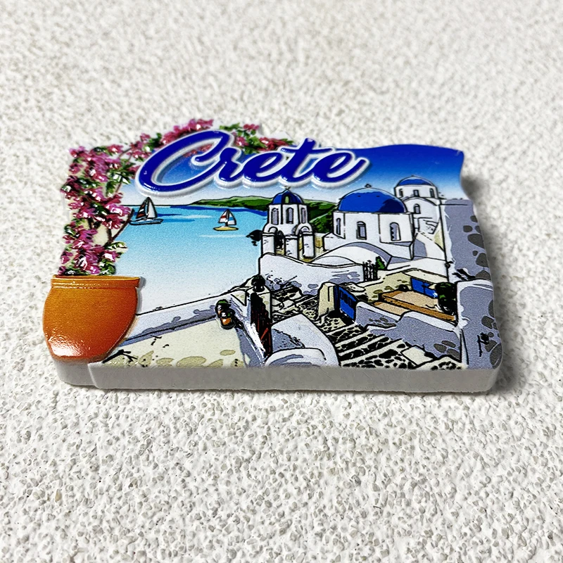 Greek tourist souvenirs 3d three-dimensional creative decorations Santorini Blue Dome Church magnetic refrigerator magnets