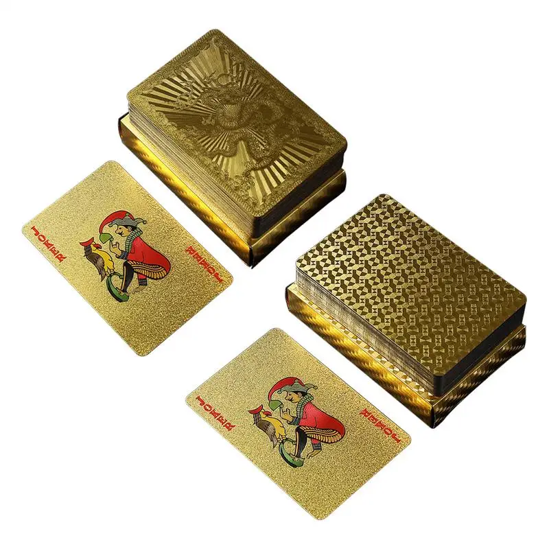 Gold Foil Poker Cards Luxury Gold Foil Poker Board Game Playing Cards Standard Portable For Daily Entertainment Corporate