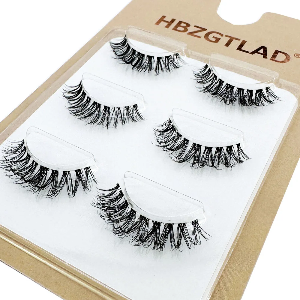 Novo atacado cílios de vison 3 pares cílios banda invisível cílios de vison reutilizáveis cílios postiços maquiagem a granel