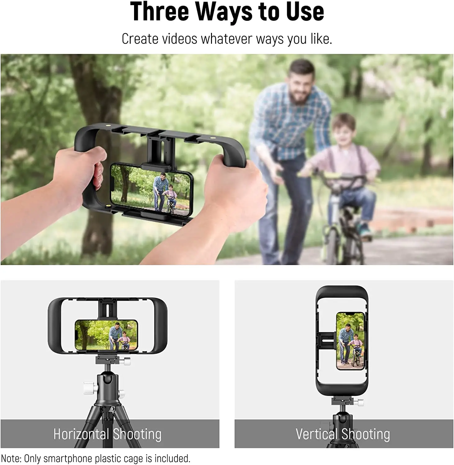 NEEWER Smartphone Video Rig, Phone Video Stabilizer Grip Vlogging Cage with Cold Shoe Tripod Mount for Videomaker Film Maker