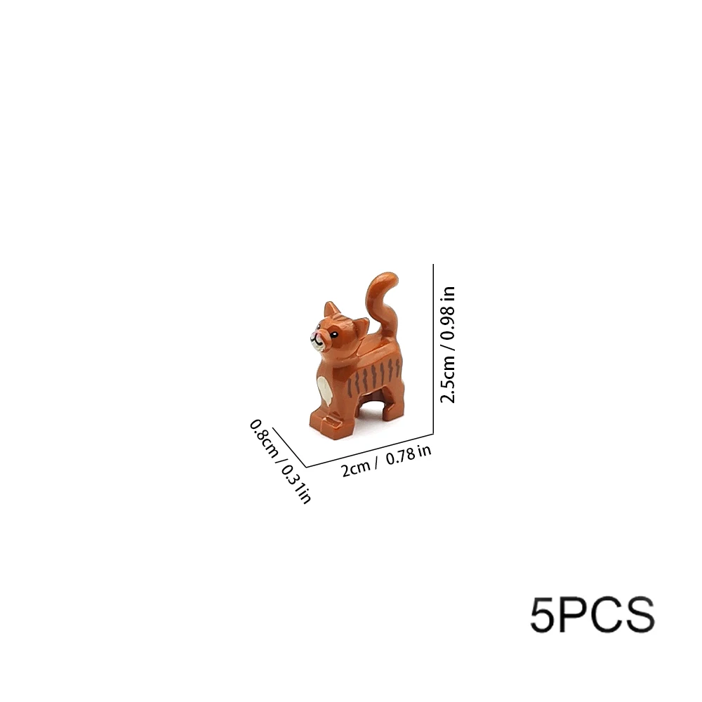 MOC Bausteine Haustiere Husky Weiß Kätzchen Welpen Bulldogge Zoo Haustier Bausteine Szene Dekoration Requisiten kinder DIY Spielzeug geschenk – Detail 17