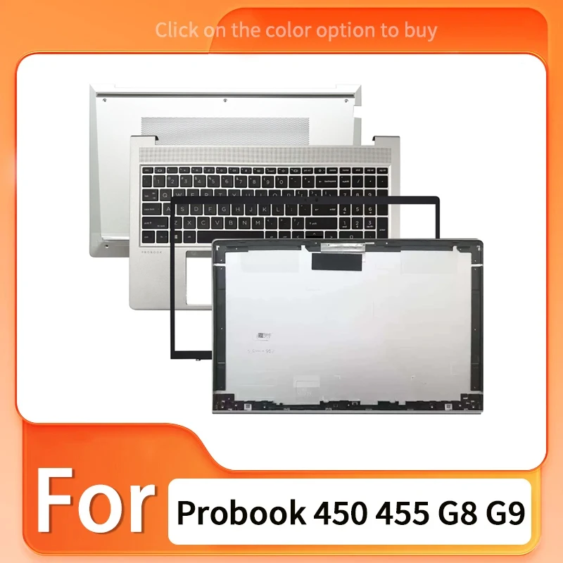 New For Probook 450 455 G8 G9 LCD Back Cover Front Bezel Palmrest Upper Top Lower Bottom Case Hinge Cover Silver