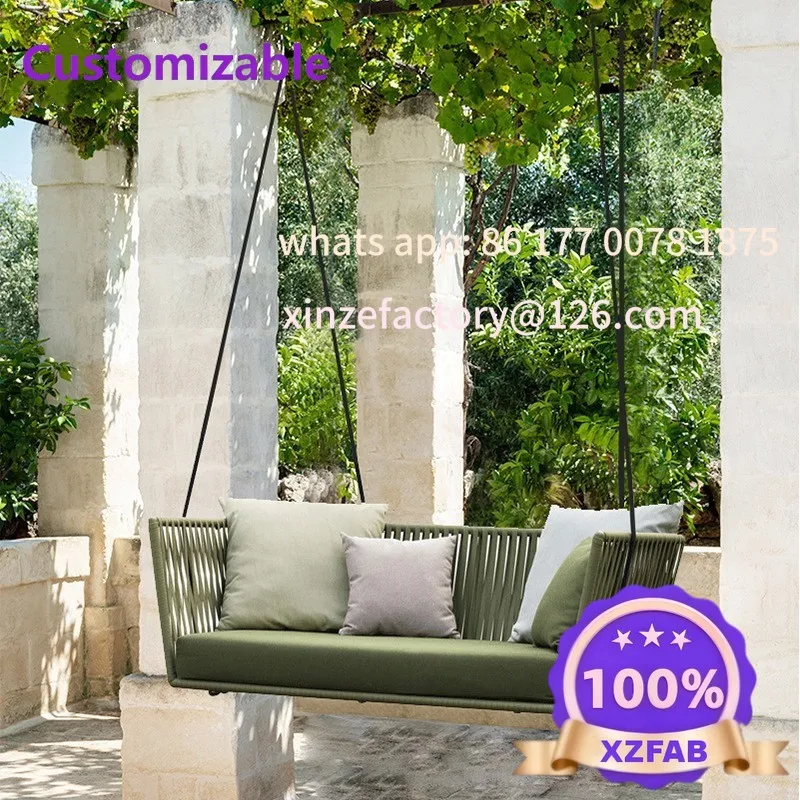 

Customizable Outdoor Hanging Basket Swing Leisure Rattan Chair Outdoor Open Air Balcony Rattan Swing Courtyard Garden