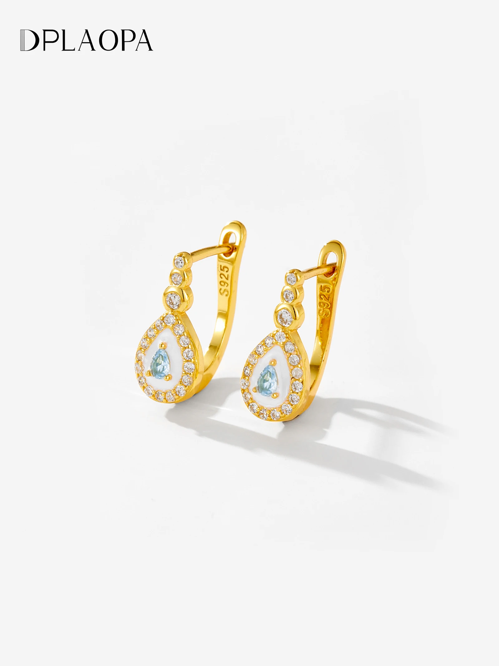 

DPLAOPA New Women 925 Sterling Silver Irregular Zircon Hoop Earrings Jewelry 2024 Unique Advanced Fashion Party Birthday Jewelry