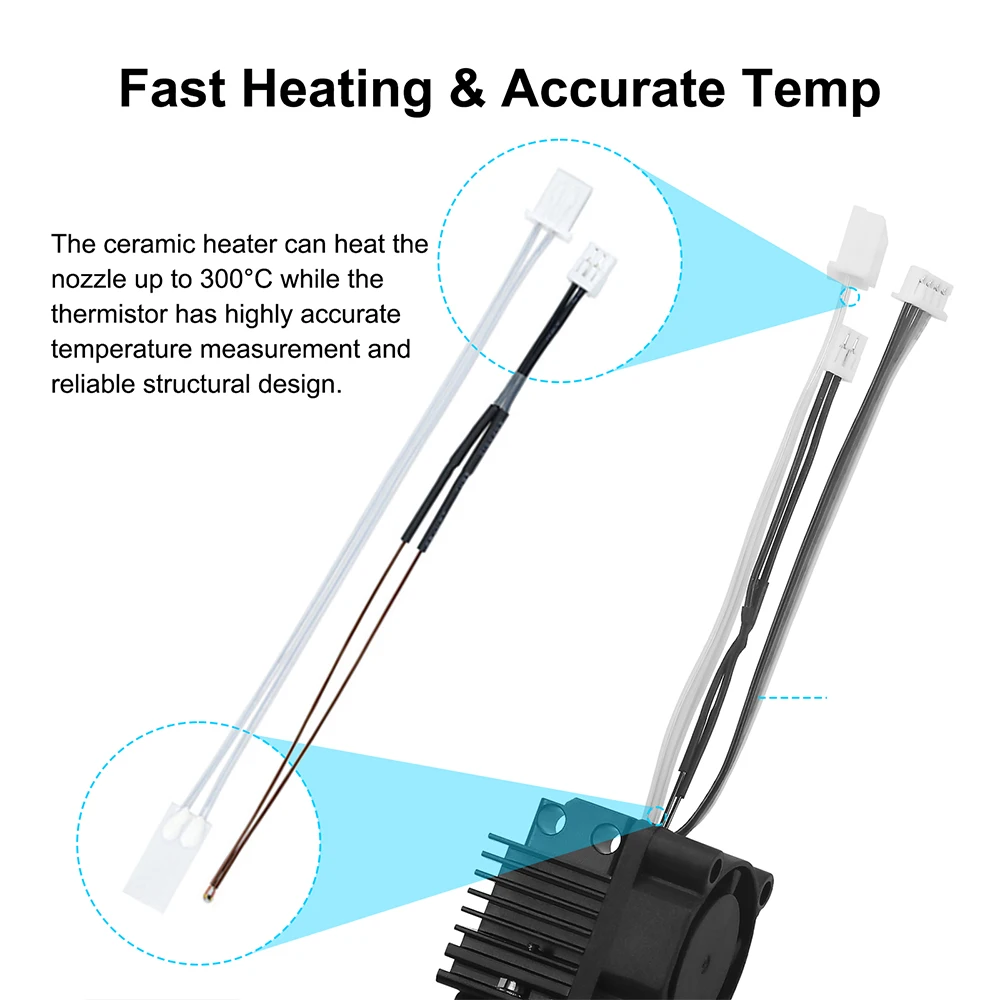 TZ2.0 Hot-End für Bambu Lab P1 X1 Serie Hotend-Kit Extrusionskopf mit Lüfter 24V60W Keramikheizung für Bambulab 3D-Druckerteile – Detail 9