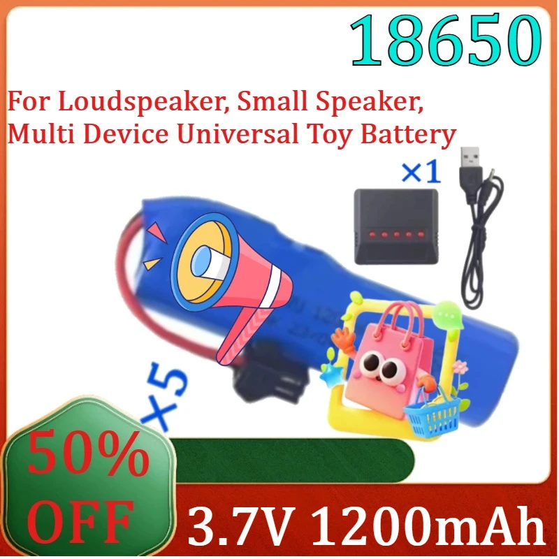 

For Loudspeaker, Small Speaker, Multi Device Universal Toy Battery New 18650 3.7V 1200mAh High Quality Battery