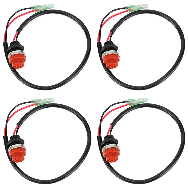 4X Universal Boat Outboard Engine Motor Start Kill Switch Keyless Push Button , Applicable To All For Yamaha Ships