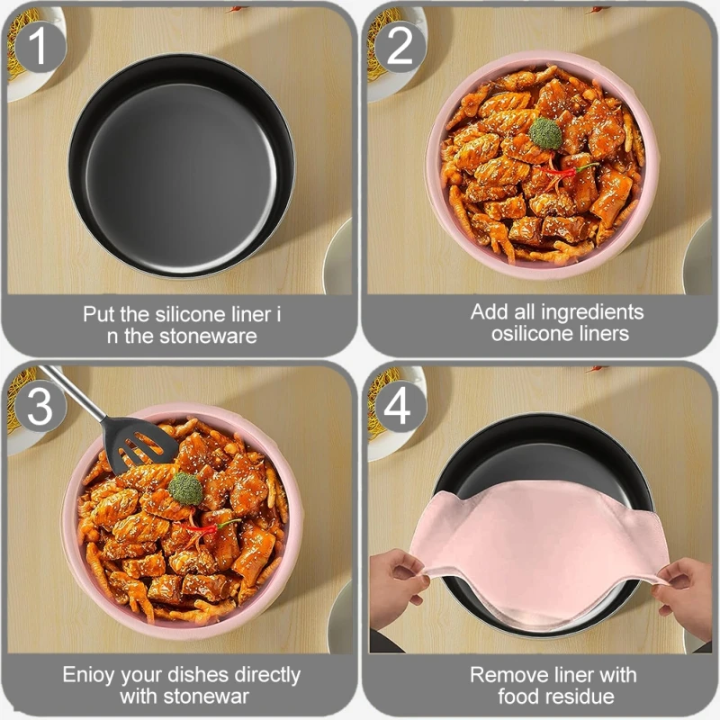 Doublure de mijoteuse pour casseroles en silicone, sacs de cuisson réutilisables, non ald, étanche, résistant à la chaleur, fournitures de cuisine, 8QT, 1PC