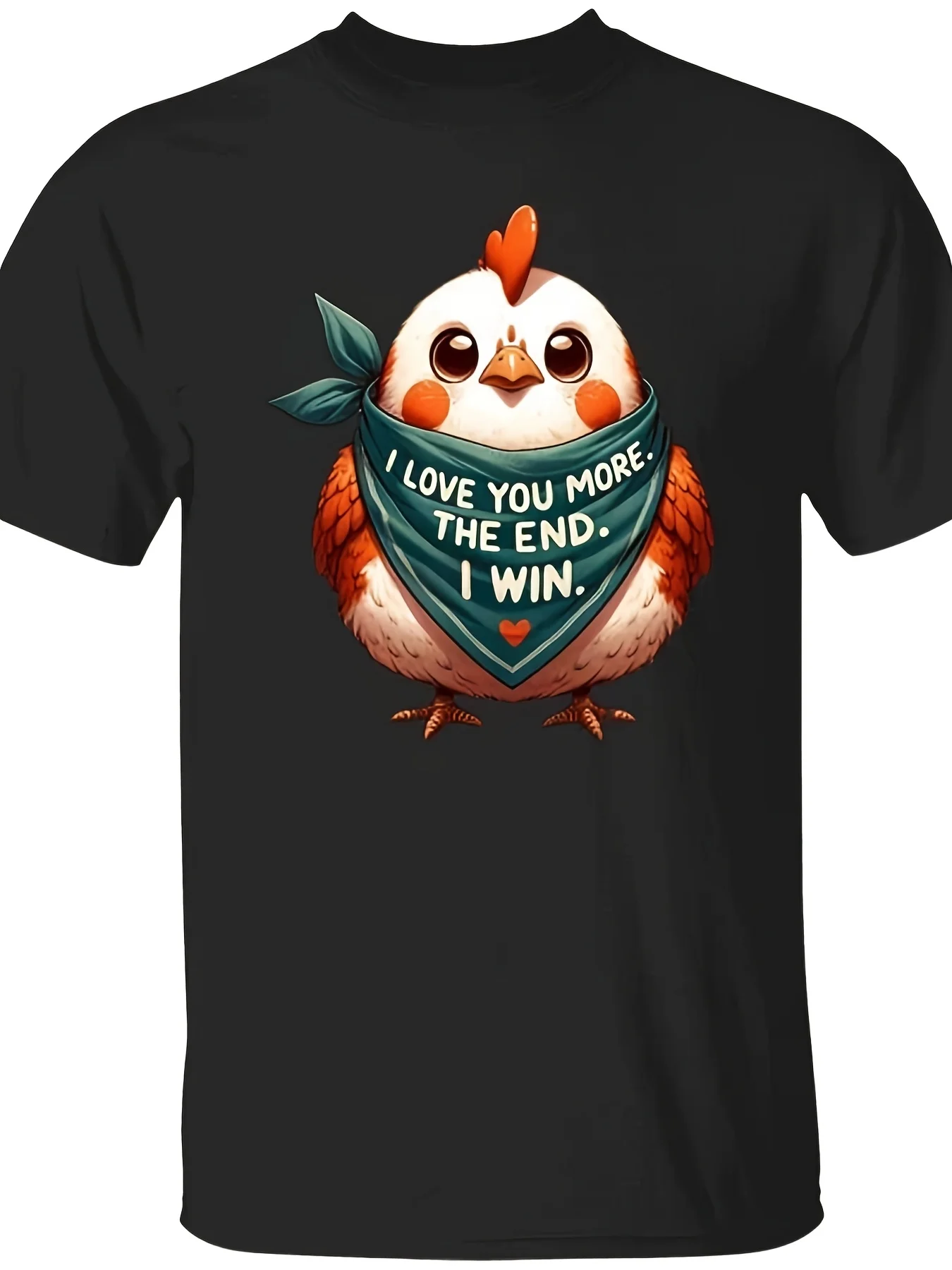 I Love You More, Over, I Win Rooster Unisex T-shirt Cute Chick T-shirt Darfashion Sports T-shirt Men's Comfortable Daily T-shirt