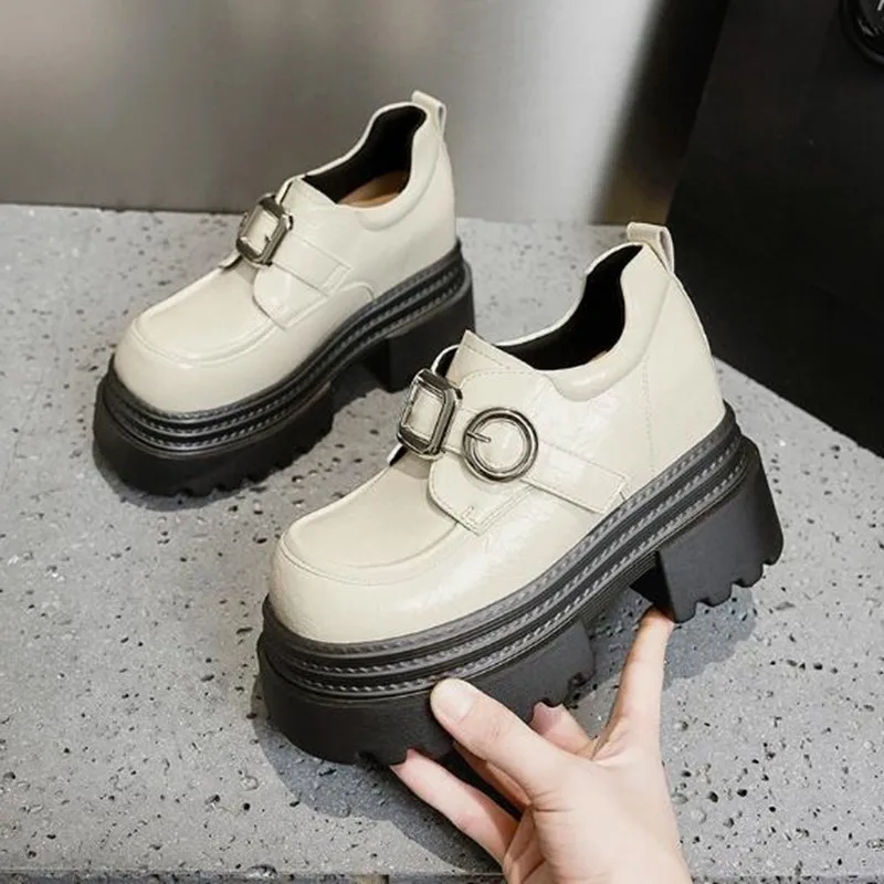 

New 2026 Loafer Shoes Women's Spring Autumn High Heels Small Leather Shoes Fashion Versatile British Style Single Shoes Sneakers