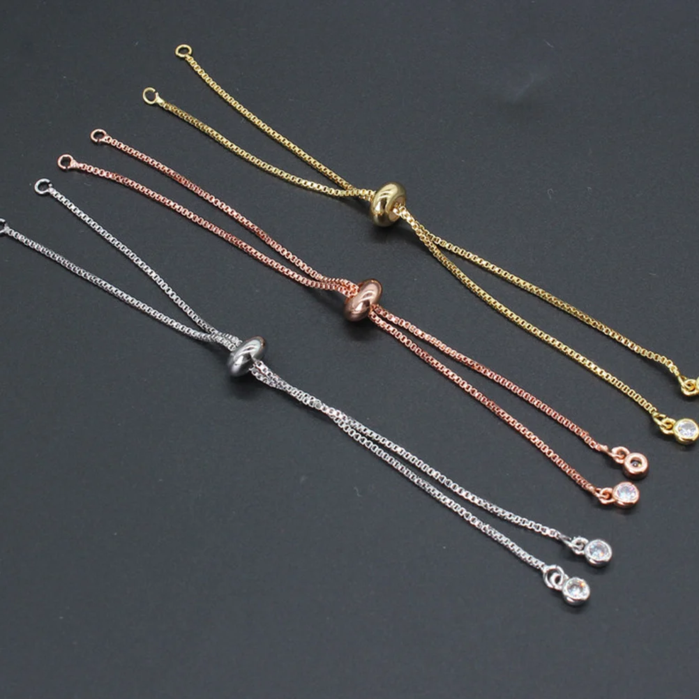 

2pcs Adjustable Brass Bracelets Diy Semi-Finished Wrist Chains Jewelry Making Set For Women Fashion Gift Handmade Accessory