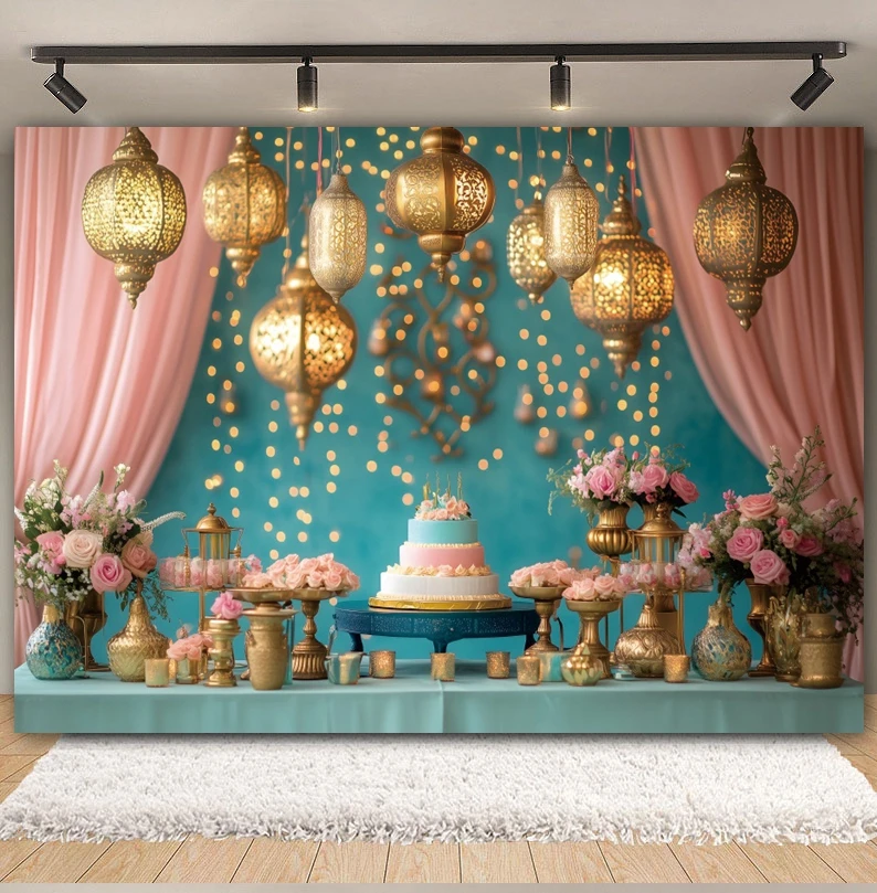 Eid Ramadan Mubarak Backdrop Morocco Night Islamic Muslim Festival Party Decor Family Photo Photography Background Photo Studio