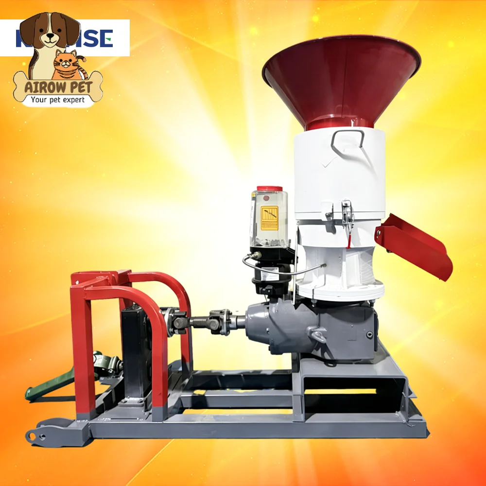 AIROW CE Standard PTO Biomass Pellet Mill for Wood Sawdust Rice Husk Straw Crop Residues and Fuel Pellets Machine