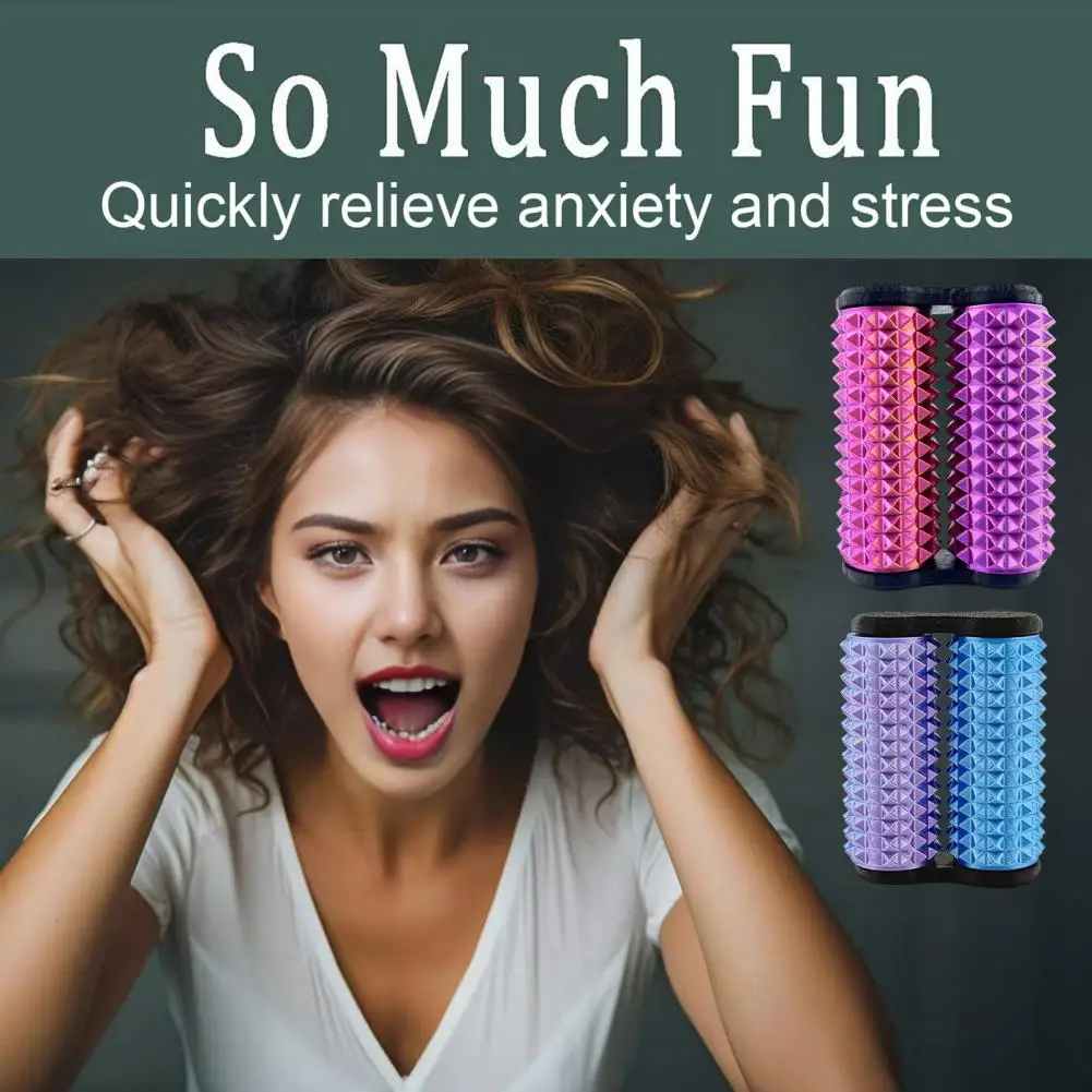 

Двухрядная игрушка-ролик, портативная игрушка с колючими роликами для облегчения тревоги, детей, подростков, взрослых, ручной ударный массаж для снятия стресса