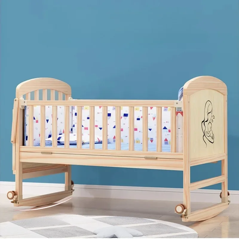 Twin Children Beds Baby Crib Individual Children's Beds Cribs Lightweight Strollers Bassinets Berceau‌ Cama Nido Handrail Safety