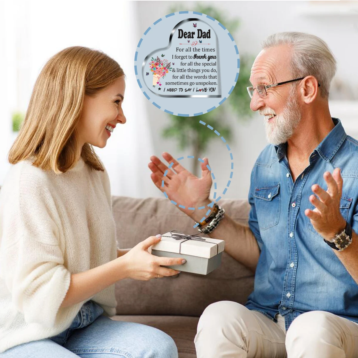 لافتة مكتب قلب أكريليك ، لافتة لديكور الطاولة ، هدايا عيد الأب ، الابن ، الابنة ، تذكار ، ثقالة الورق ، هدايا عيد ميلاد للأب ، جديدة #5