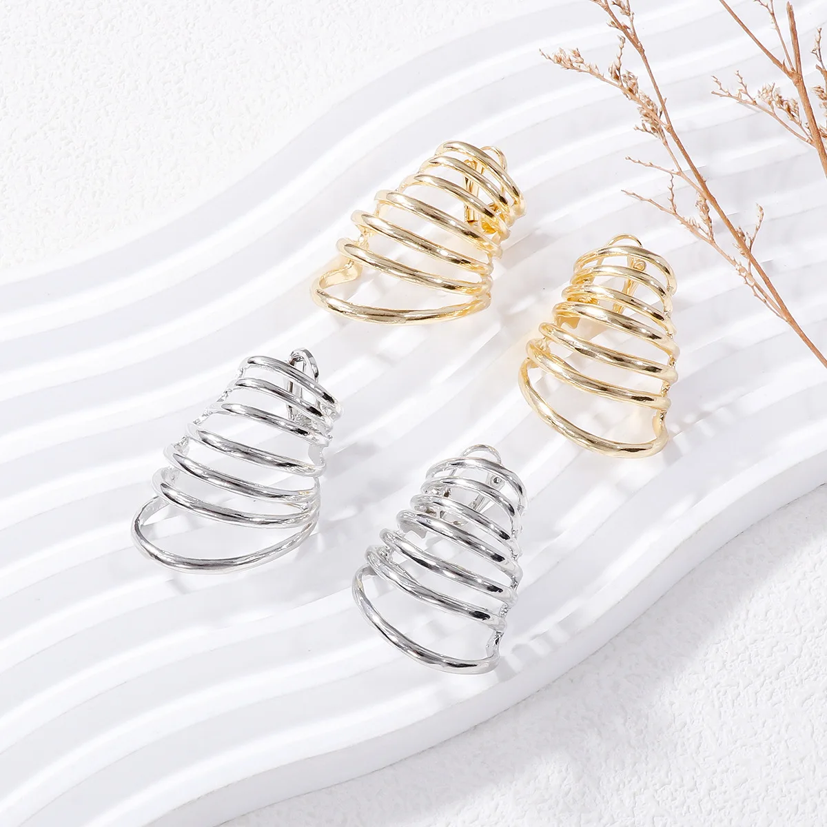 ZAA Vintage Ear Cuff Metal Irregular Earrings for Women High Quality Holiday Party Statement Jewelry Gifts