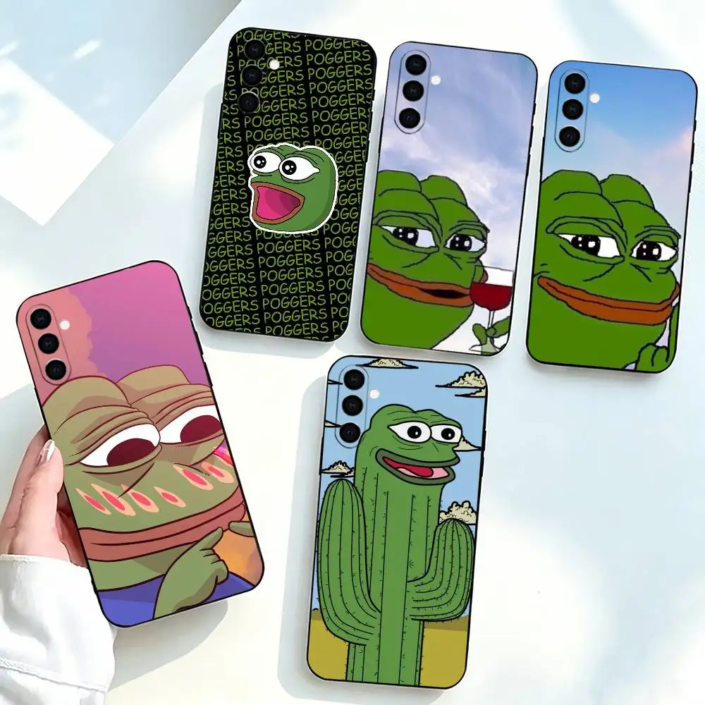 Pepe-e the Frog-g  Phone Case For Samsung Galaxy A73,A72,A71,A70,A53,A52,A51,Others Soft Black Cover