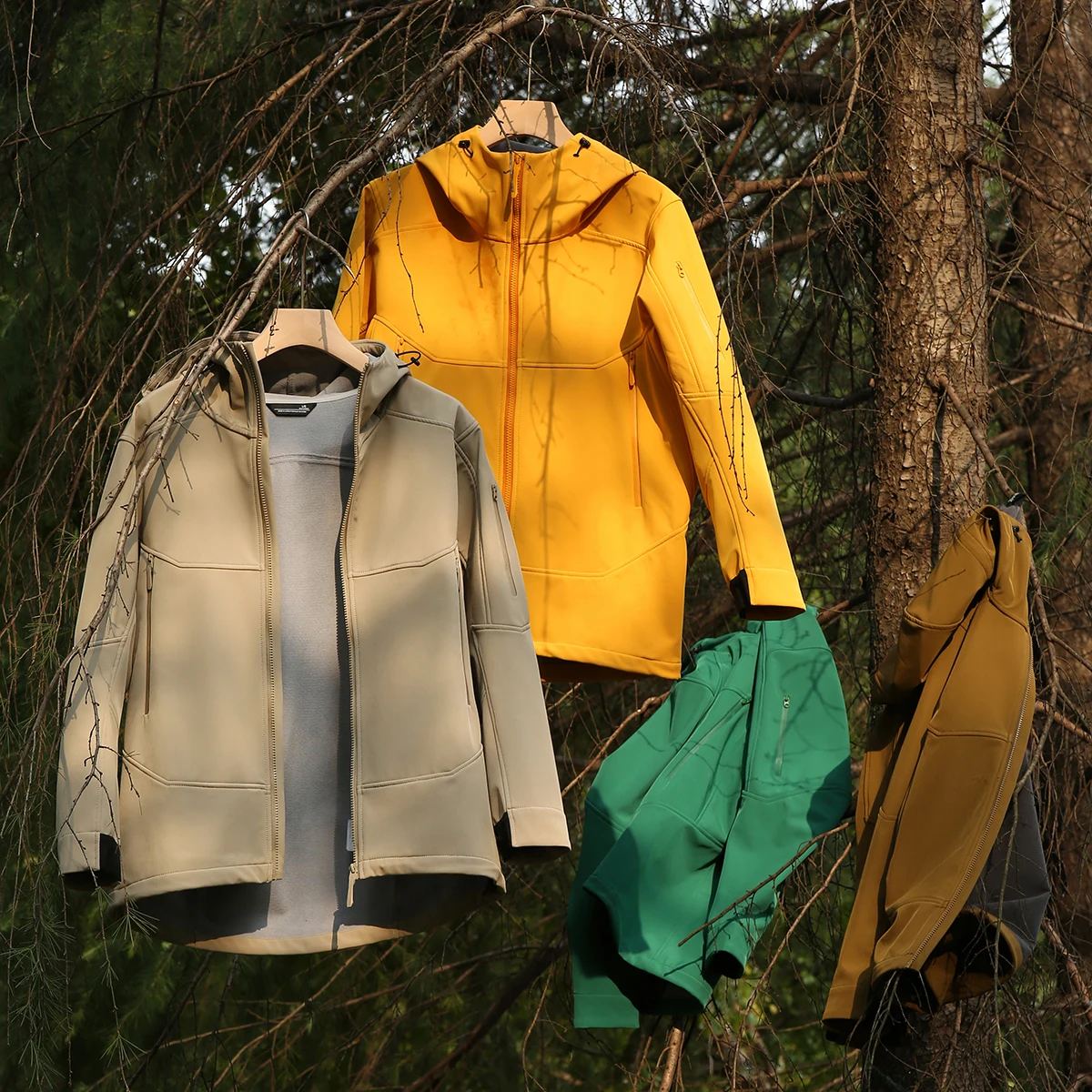 

Premium Quali Soft ell Jaet Windproof Waterproof 3D Tailoring Hooded Fce Lined ex Spring Autumn Winter Coat