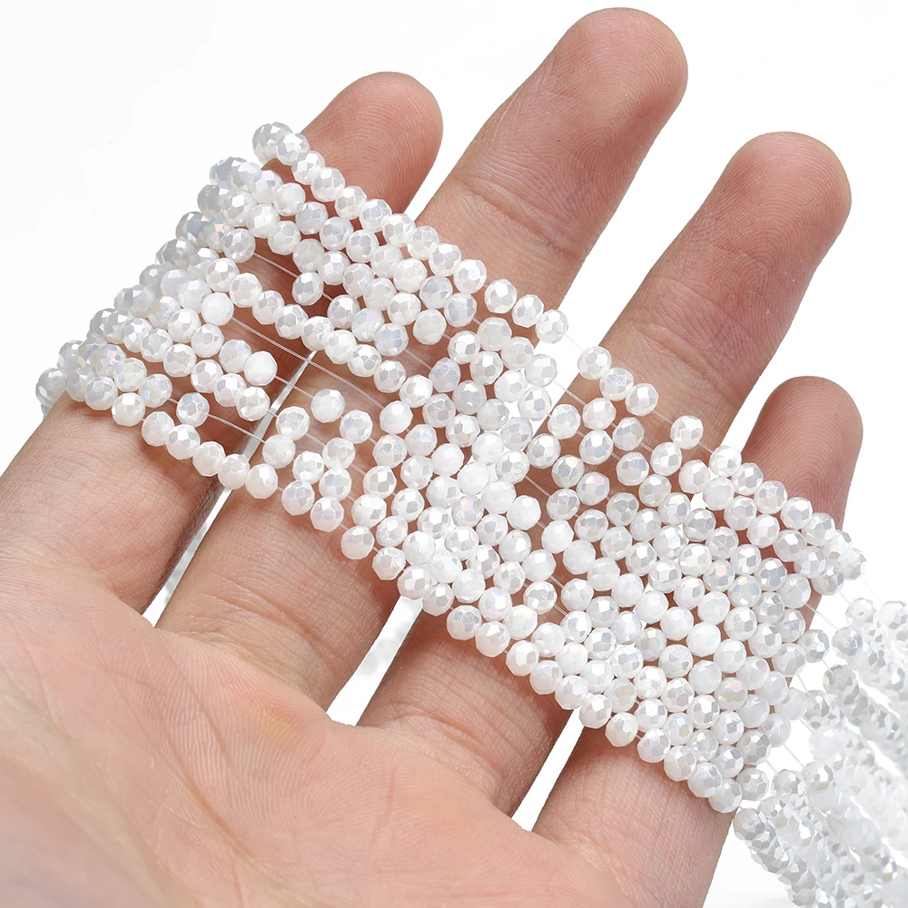 120pcs Multifaceted Round Glass Beads for DIY Jewellery Making
