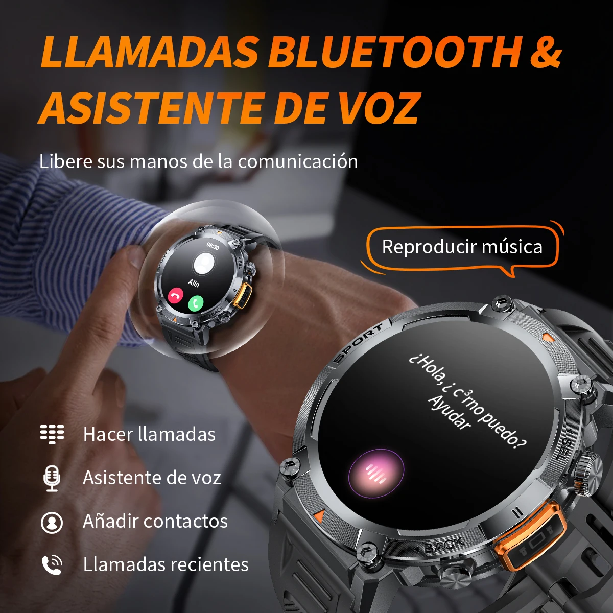 LIGE Military Grade New Outdoor Sports Men Smart Watch AMOLED Full Touch Screen With LED Flashlight Bluetooth Calling SmartWatch