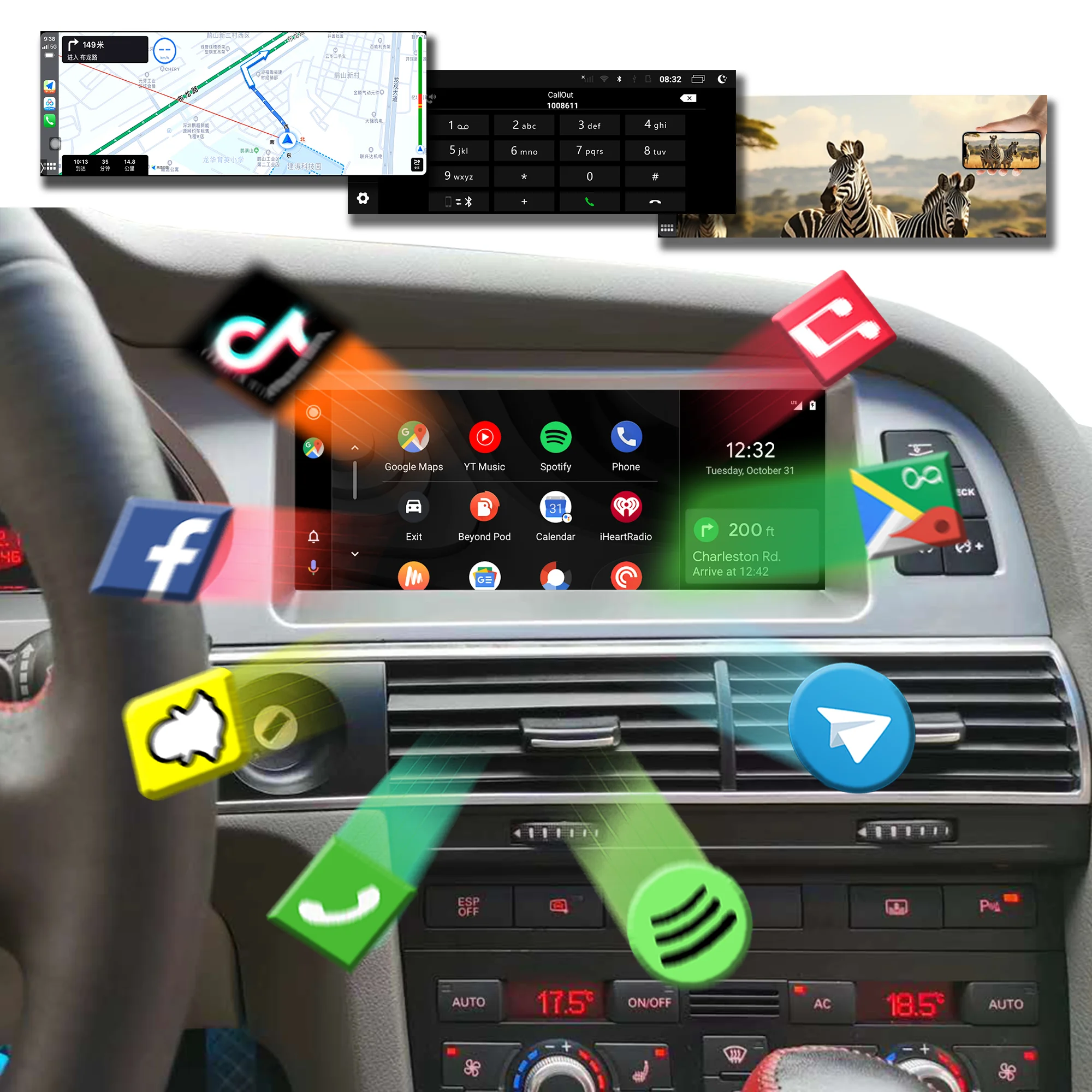 

Wireless Android CarPlay For Audi A6 C6 4f 2005-2011 MMI 2G 3G GPS Car Multimedia Player Navigation Radio Stereo touch screen