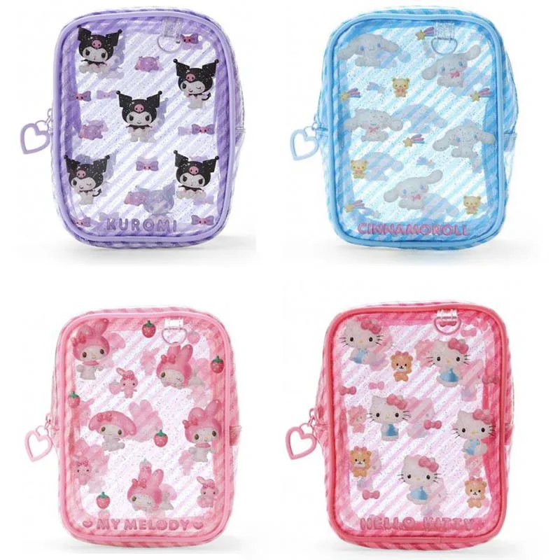 

4pcs/lot Transparent Sanrio Pencil Case Kawaii Kuromi Melody Kitty Pencil Box Stationery Pouch Cosmetic Bag School Supplies