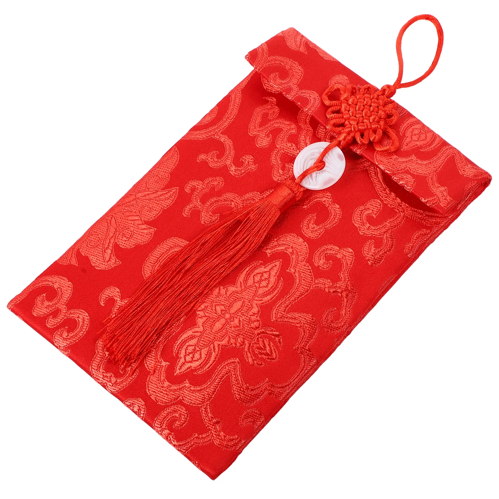 Creatieve Brokaat Rode Envelop Goud Stempelen Ontwerp Nieuwjaar Geldpakket Party Rode Zak Cadeau Geld Opbergtas