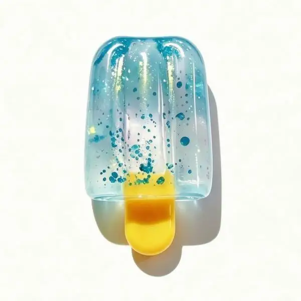 Squeeze Stress Relief Sensory Ice Cream Pop Squishy Fidget Glitter Body TPR Rubber Portable Tool for Study Travel Calm