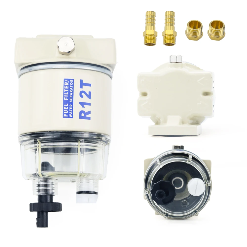 Fuel Filter Water Separator Assembly Outboard S3213 S3227 R12T For Mercury Quicksilver OMC Marine Engine Boat 10 Micron Kit