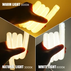 5M Neon Strip 360° Round Reticulate Pattern LED Tube Ribbon Lamp 12V 24V High Density Flexible Tape Rope Warm Nature Cool White