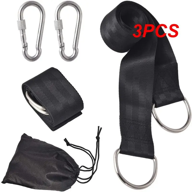 3PCS Childrens Swing Easy Cleaning And Care Hammock Swing Strap Black Polyester Swing Strap Hiking Equipment Outdoor