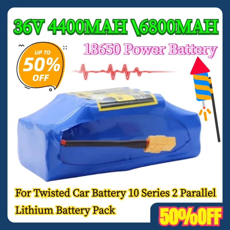 

18650 Power Battery For Twisted Car Battery 36V 4400MAH 10 Series 2 Parallel Lithium Battery Pack
