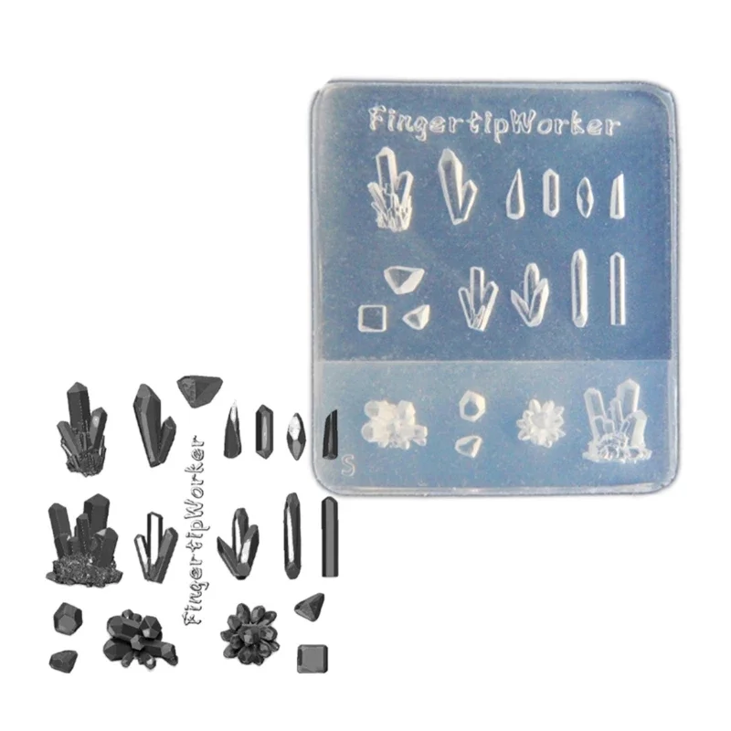 Silicone Art Stamp Mold Crystal Stone Shaped Manicure Mold for Professional Manicurists Elegant Stencils X3UD