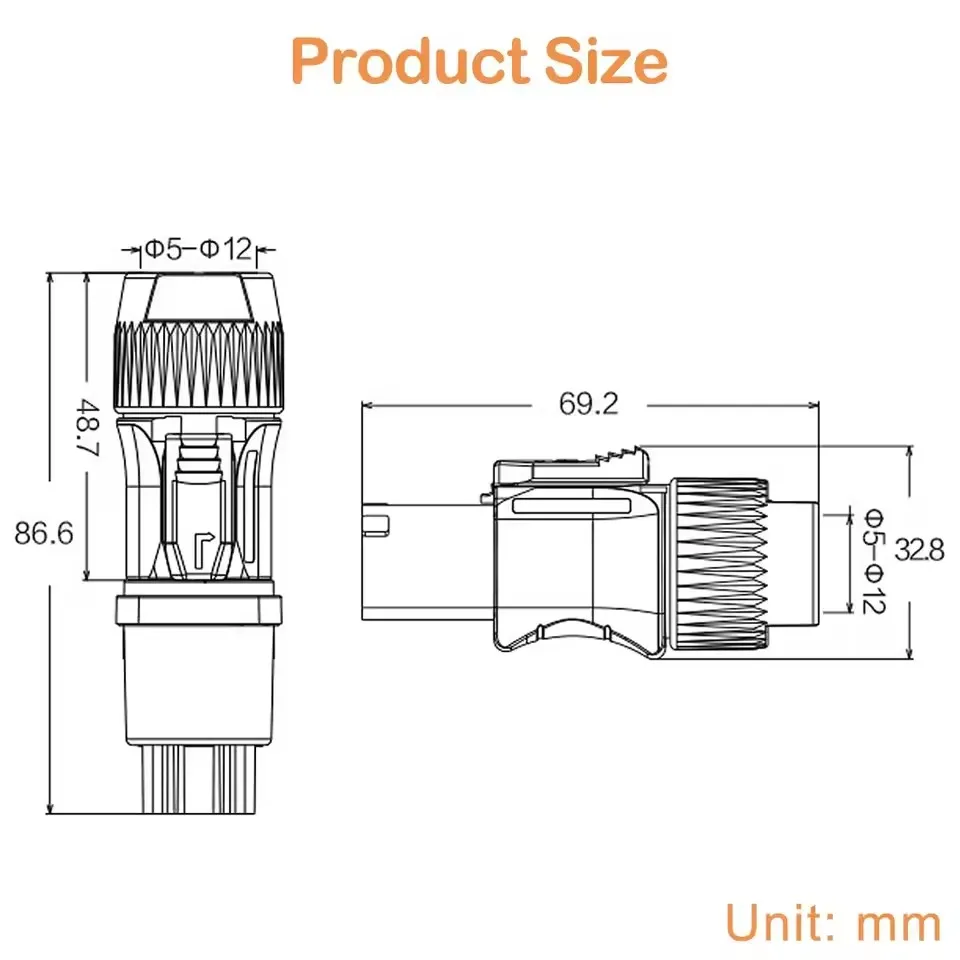 For NAC3FCA NAC3FCB NAC3MA 3Pin Powercon Connector 20A 250V Power Male Plug Adapter for Stage Light LED Screen Audio Equipment view 2
