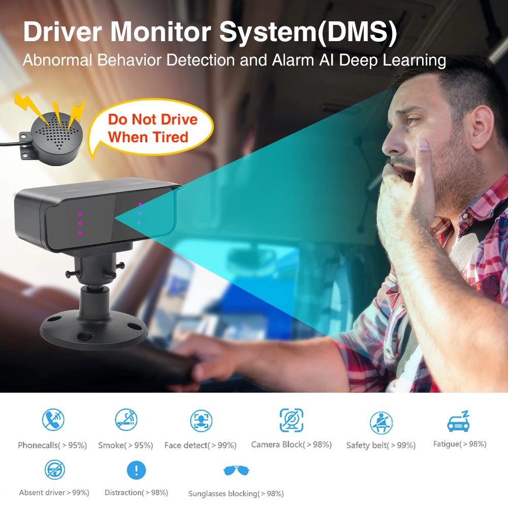 PJAUTO AI Intelligent 4-CH AHD MDVR System with ADAS LDW DMS Camera DVR Driver Monitoring and BSD for truck bus SUV