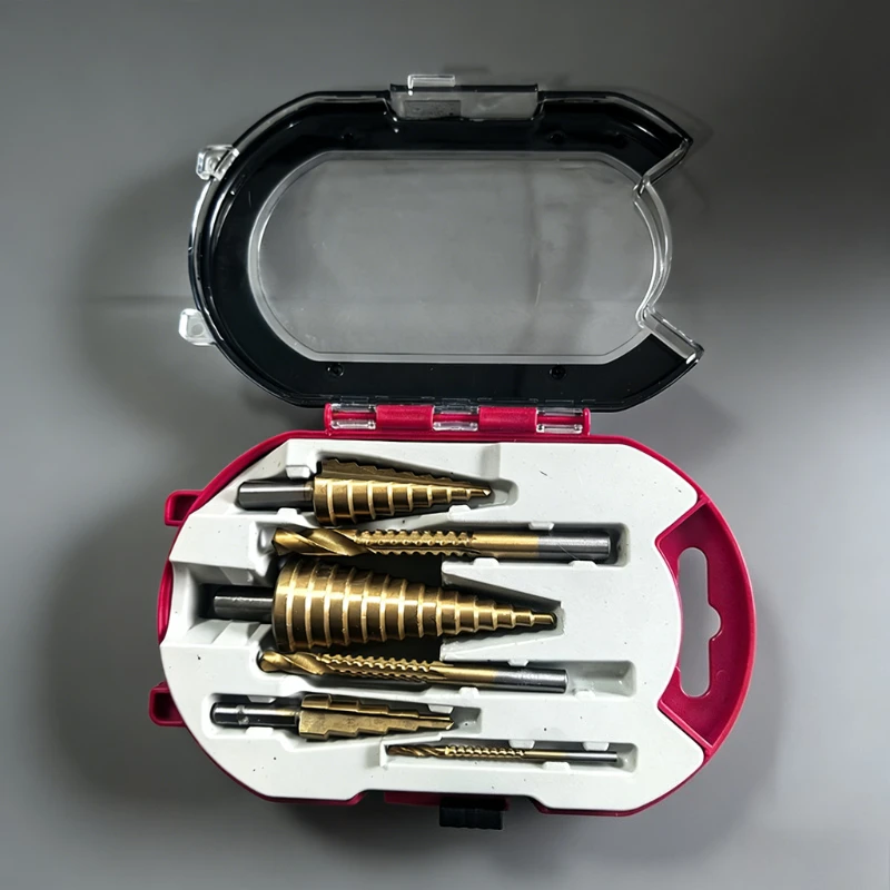 

6pcs Titanium Step Drill Bit Set 3-8mm 4-12/20/32mm for Metal Woodworking Hole Cutter