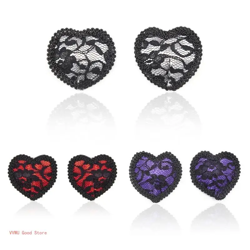 Heart Lace Silicone Nipple Covers Chest Stickers Reusable Adhesive Breast Pasties Invisible Sticky Bra for Women