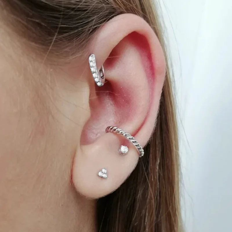 أقراط الماس ترينيتي، أقراط مرصعة، طراز INS، موضة، متعددة الاستخدامات، أقراط عصرية، أقراط، أقراط، نسائية