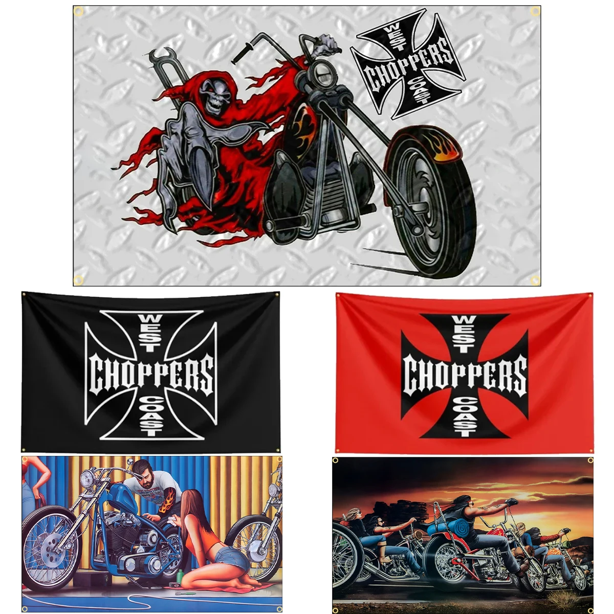 90x150CM 3x5Ft West Coast Choppers Flag Polyester Digital Printed Logo Tool Banner Flag Decoration Banner Flag Banner