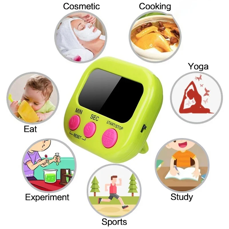 1PC LCD Digital Kitchen Timer Magnetic Cooking Large Count Down Up Clear Loud Alarm Stonego Home Kitchen Accessories image 2