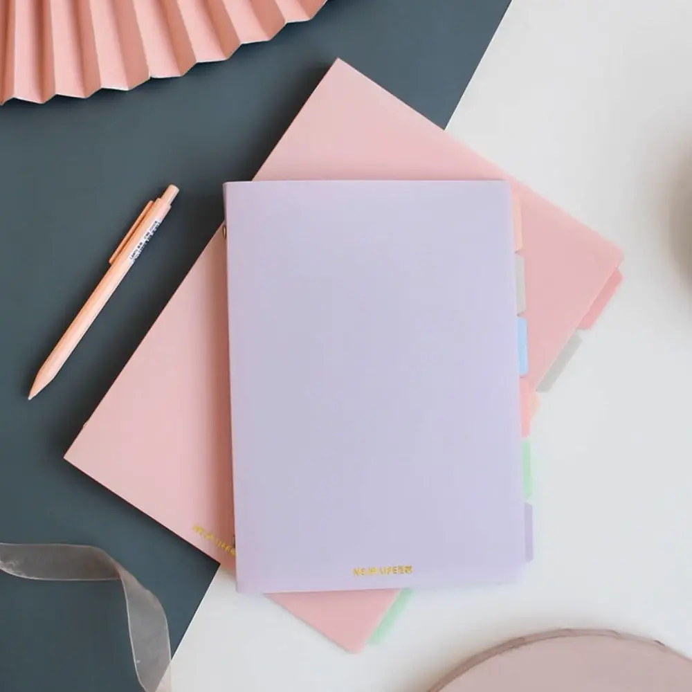 Gifts A5/B5 Color Binder Notebook Soft Notebook Refillable Student Notebooks with Pastel Index Divider Student Stationery